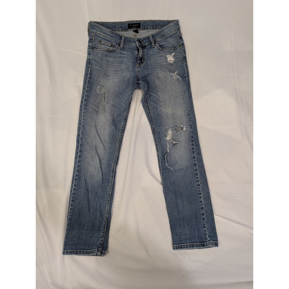 Banana Republic Girlfriend Jeans Womens Petite 26/2 Distressed Ripped Indigo